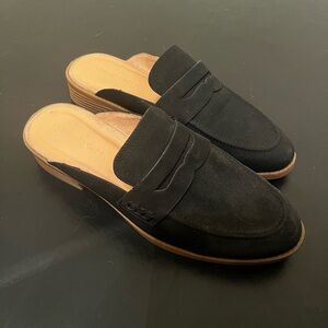 Cynthia Rowley Black Suede Slip-On Loafers